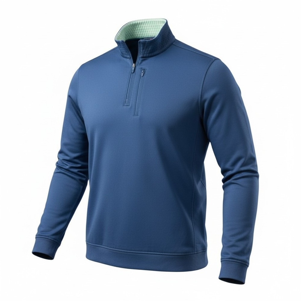 Vineyard Vines Sankaty 1/4 Zip Pullover Mens Large Blue Performance Golf Fall
